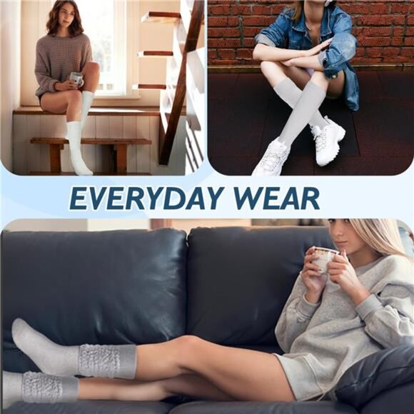 Women's Slouch Socks - Soft Extra Long Scrunch Knee High Socks - Picture 6 of 8